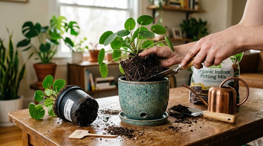 repot a houseplant without killing it
