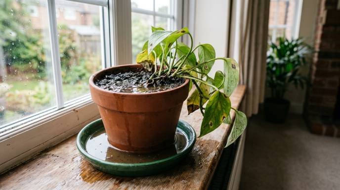 fix poor soil drainage indoor garden
