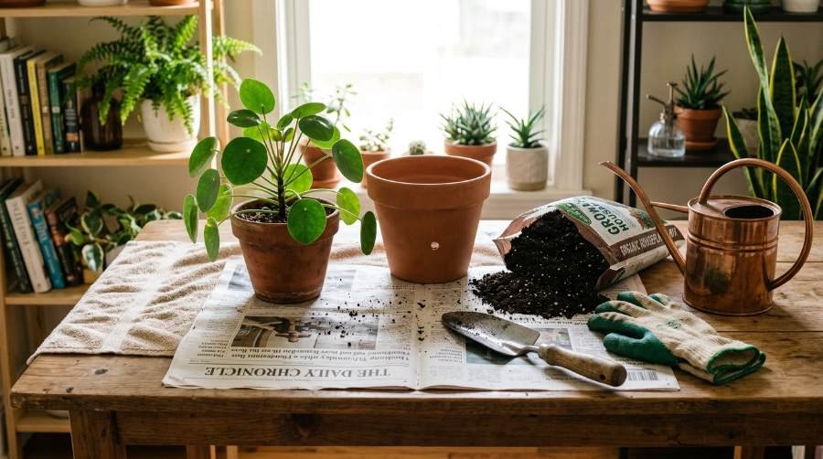 repot a houseplant without killing it
