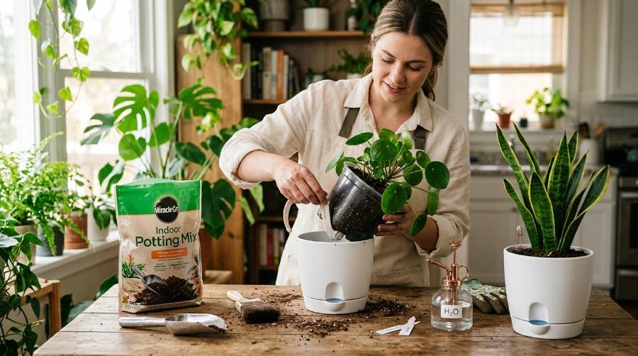 how to set up and use a self watering pot correctly method.
