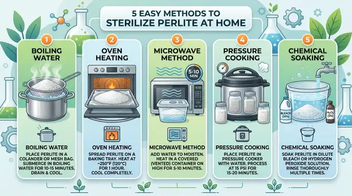 How to sterilize perlite in the oven at 200 degrees Fahrenheit
