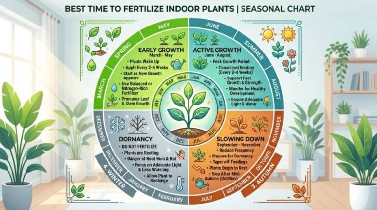 best time to fertilize indoor plants seasonal chart