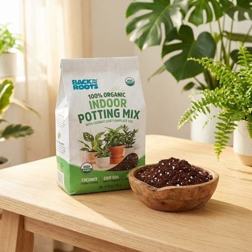 back to the roots 100 percent organic peat free indoor potting mix
