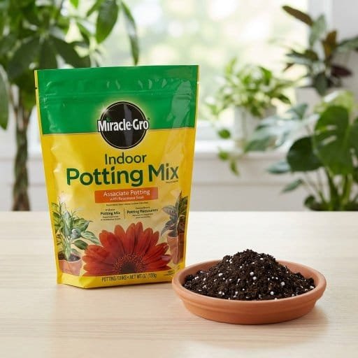 Miracle gro indoor potting mix gnat resistant houseplant soil bag

